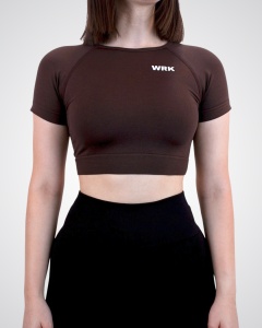 Tricou de Sport WRK SCULPT, Chocolate - WRKOUTLAB - Img 2