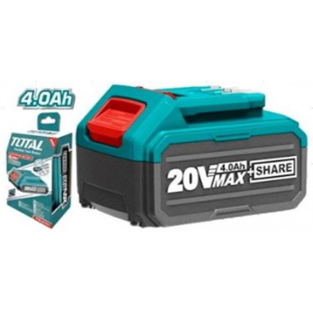 Acumulator Li-Ion Total, 20 V, 4 Ah, indicator LED, NM/ TFBLI2002, Turcoaz