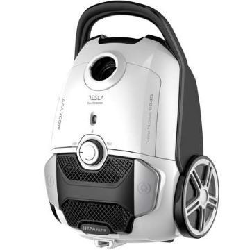Aspirator cu sac Tesla Silent Pro 700 W, capacitate 3 l, filtru lavabil HEPA, NM/ BG400W, Alb