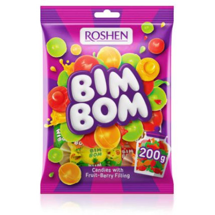 Bomboane cu umplutura de fructe Roshen Bim-Bom 200g, NM21859