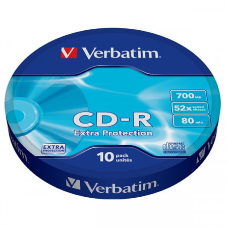 CD-R Verbatim 43725, 52x, 700MB, shrink 10 buc