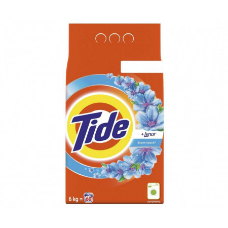 Detergent automat pudra Tide 2 in 1 Lenor Touch, 60 spalari, 6 kg, Portocaliu