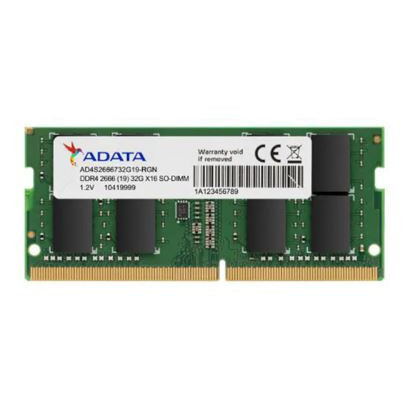 Memorie RAM pentru laptop Adata, 32GB, DDR4, 2666MHz, SO-DIMM CL19, NM/AD4S266632G19-SGN, Verde