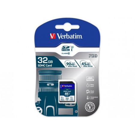 Memory Card Verbatim Pro SDHC, 32GB, Class 10