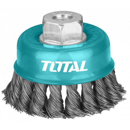 Perie sarma tip cupa - fir rasucit - 75mm