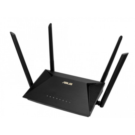 Router wireless Asus WiFi 6 (802.11ax), AX1800 Trend Micro, dual core CPU, compatibil ASUS AiMesh, NM/ RT-AX1800U, Negru