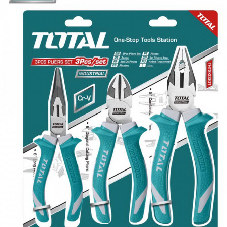 Set clesti 3 buc (8 " Patent universal, 6 " Clește cu varf ascutit, 6 " Cleste taietor) - Cr-V (INDUSTRIAL)