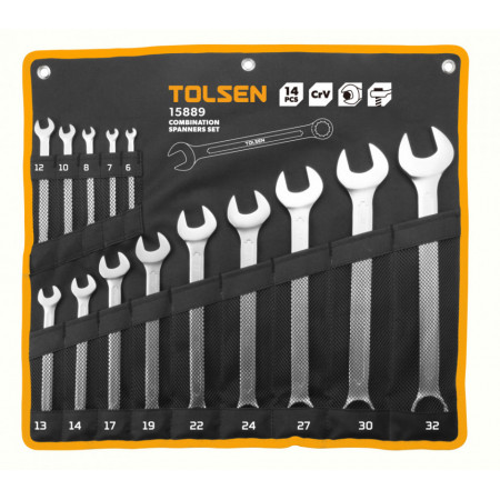 Set de 14 chei combinate, Cr-V, 6-32 mm