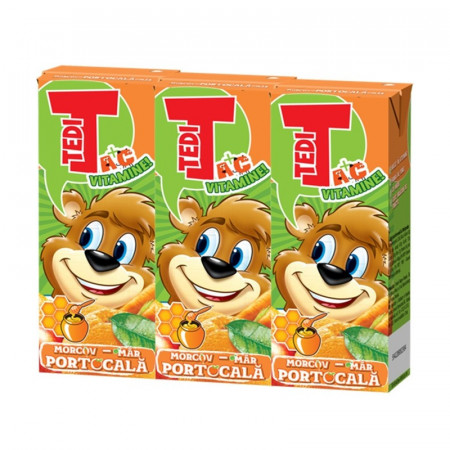 Suc Tedi de morcovi, mere si portocale 3X200 ml, NM22583