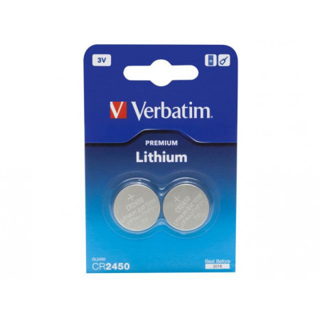 Verbatim CR2450 Battery Lithium 3V 2 Pack