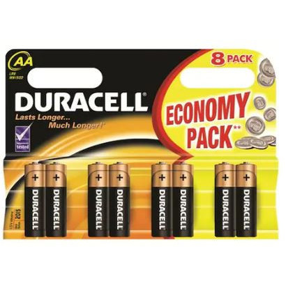 Baterii Duracell Basic AAK8, R6, 8 bucati, NM/ 1.T.3.B, Negru-Bronz