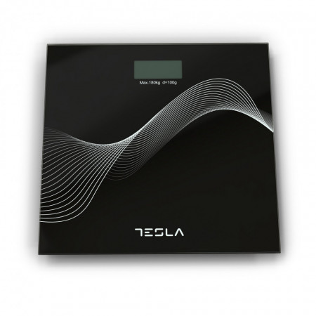 Cantar corporal Tesla NM/BS102B, 180kg, oprire automata, 23x30x30cm, Negru