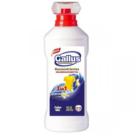 Detergent automat lichid concentrat Gallus 3 in 1 Color, 57 spalari, 2 L, Alb/Albastru