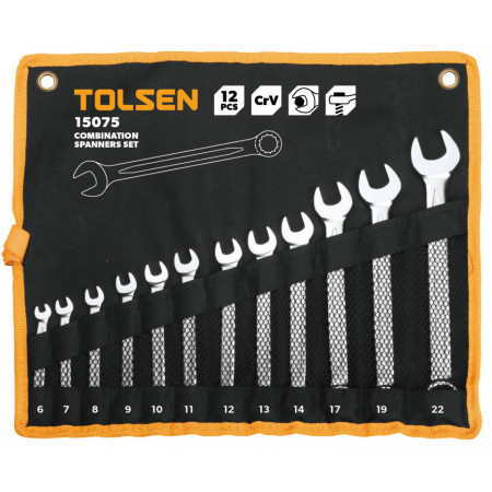 Set de 12 chei de piulite combinate Cr-V
