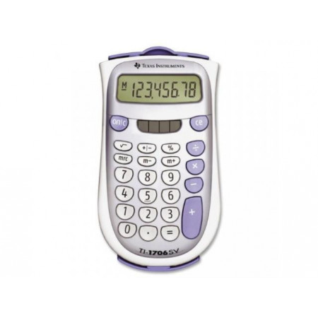 TEXAS INSTRUMENTS TI-1706 SV, 8-digit, giant SuperView display and dual power, change sign (+/-)