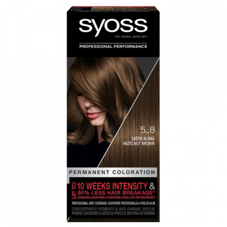Vopsea de par permanenta Syoss Color Baseline 5-8 Saten Aluna, 115 ml
