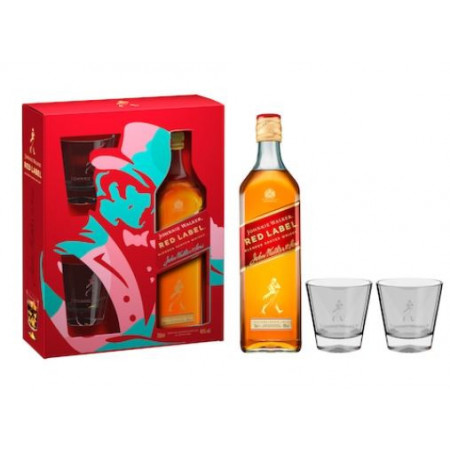Whisky Jhonnie Walker Red Label 700ml + 2 pahare, NM25884