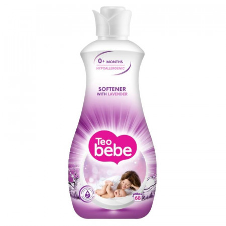 Balsam de rufe pentru copii Teo Bebe, Cotton Soft, 1.7 l, Lavanda, 68 spalari, Violet