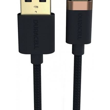 Cablu Duracell USB-A - Lightning C89 0.3 m, Negru