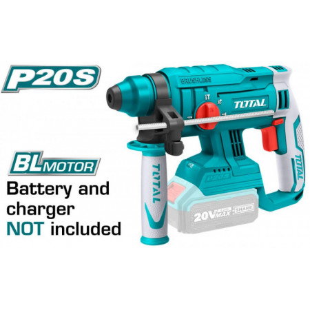 Ciocan rotopercutor Total, 1.5 J, 1350 rpm, prindere sds, Li-Ion, 20 V, NM/ TRHLI2201, Turcoaz