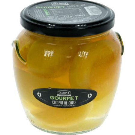 Compot de caise din jumatati decojite, fara samburi Olympia 580g, NM22389