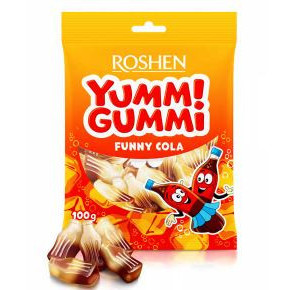 Jeleuri cu gust de Cola Roshen Yumm Gummi Funny Cola 100g, NM21865