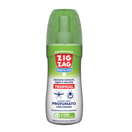 Lotiune Zig Zag Tropical Lime Amaro impotriva tantarilor, 100 ml, NMD24621, Verde