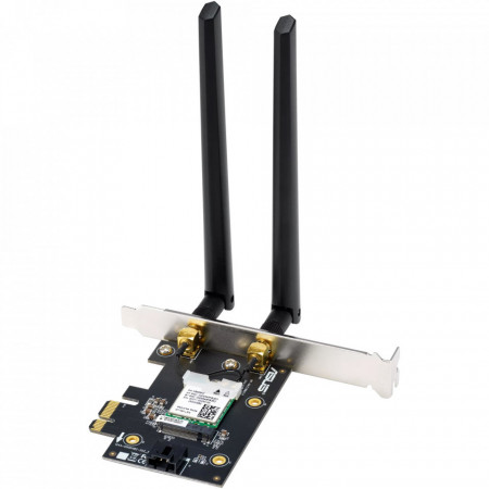 Modul WiFi 6E (802.11ax), AXE5400, Bluetooth 5.2, WPA3, OFDMA si MU-MIMO, NM/ PCE-AXE5400, Negru