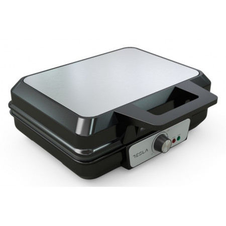 Sandwich/Waffle-maker Tesla, 1000 W, placi antiaderente, indicator luminos, NM/ WM200BX, Negru-Inox
