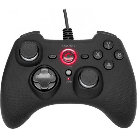 Gamepad cu fir SpeedLink Rait PC/PS3/Switch/OLED, 10 butoane, vibratii, NM/SL-650010-BK, Negru