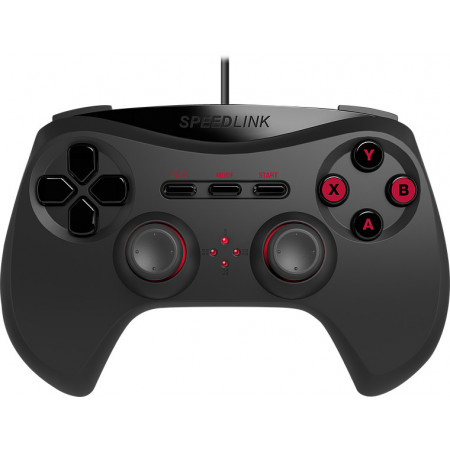 Gamepad cu fir SpeedLink Strike NX pentru PC, butoane, analogue sticks, D-pad digital, Negru