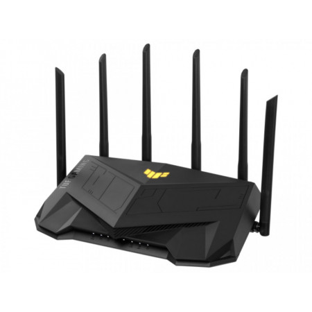 Router gaming TUF Asus WiFi 6, dual-band, quad-core 2.0 GHz, 2.5G dual-port, AiMesh, NM/ TUF-AX6000, Negru