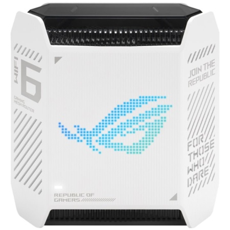 Sistem Wi-Fi Mesh Gaming Asus ROG Rapture, AX10000, tri-band, acoperire 275m, tri-core 1.7 GHz CPU, IPTV, OFDMA, Beamforming, Link Aggregation, AiMesh, NM/ GT6(W-1-PK), Alb