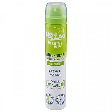 Spray Zig Zag pentru corp cu parfum de lamaie amara, repelent pentru tantari, tantari tigru, capuse, 100 ml, NMD24616, Verde