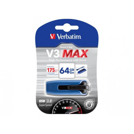 Stick memorie Verbatim Store 'n' Go V3 MAX 64GB, USB 3.0, Blue