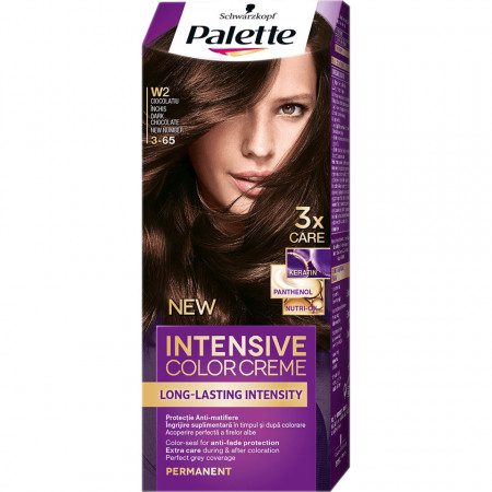 Vopsea de par permanenta Palette Intensive Color Cream W2 (3-65) Ciocolatiu Inchis, 110 ml