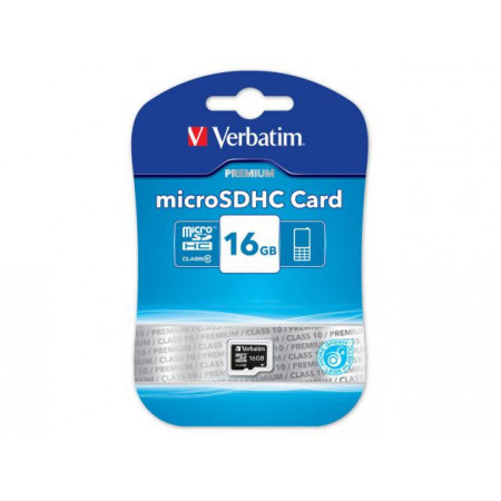 Memory Card Verbatim Premium MicroSDHC, 16GB, Class 10
