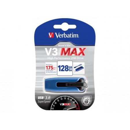 Verbatim Store n Go V3 Max Black/Grey USB Drive 128GB R:175 MB/Sec W:80 MB/Sec