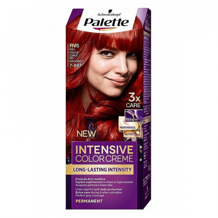 Vopsea de par permanenta Palette Intensive Color Cream RV6 (7-887) Rosu Stacojiu, 110 ml