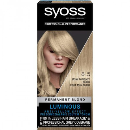 Vopsea de par permanenta Syoss Color Baseline 8-5 Blond Deschis Cenusiu, 115ml