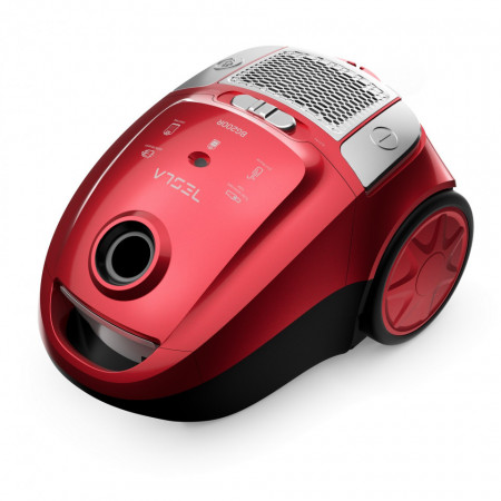Aspirator cu sac Tesla BG200R, 800W, capacitate 2L, filtru lavabil HEPA, Rosu