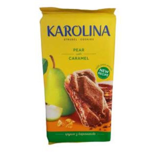 Biscuiti cu umplutura de pere si caramel Roshen Karolina 168g, NM21819