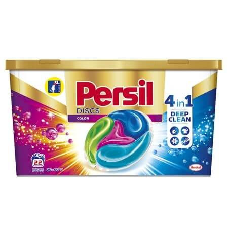Detergent automat capsule Persil Discs Color 4 in 1, 22 spalari, Multicolor