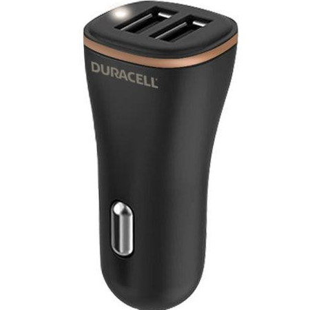 Incarcator auto Duracell dual USB-A QC 27W, Negru