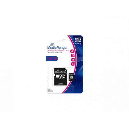 MediaRange Micro SDHC 16GB Class 10 with SD adapter,