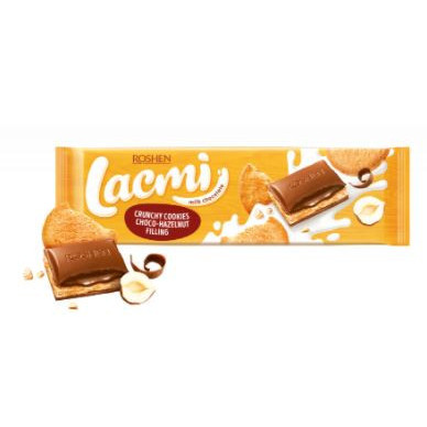 Napolitana invelita in ciocolata cu umplutura de lapte si ciocolata Roshen Lacmi 265g, NM22059