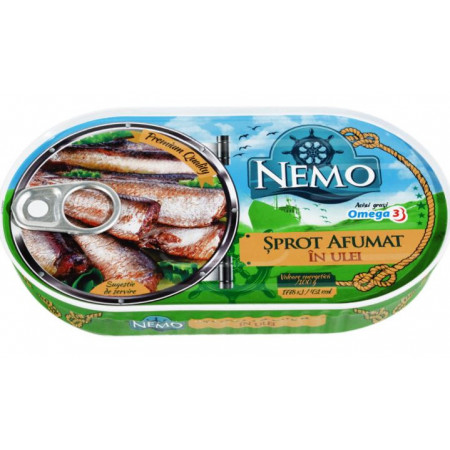 Sprot afumat in ulei Nemo 170g, NM23060