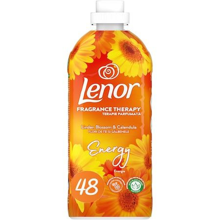Balsam de rufe Lenor Linden Blossom & Calendula, 48 spalari, 1,2 L, Galben