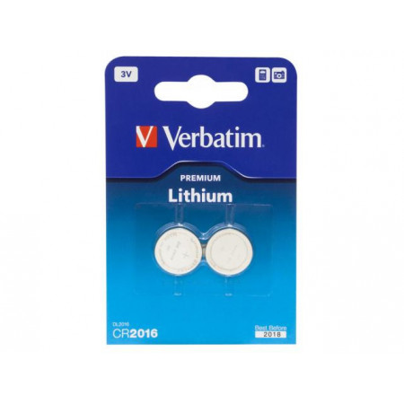 Verbatim CR2016 Battery Lithium 3V 2 Pack
