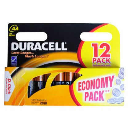 Baterii Duracell BASIC AAK12, R6, 12 buc, NM/ 2.E.1.A, Negru-Bronz